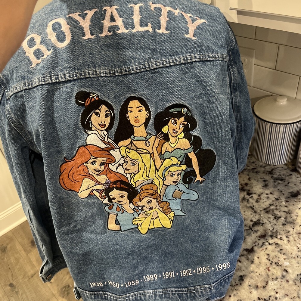 Cakeworthy Disney 1990s Princess Royalty Denim Jacket Adult Unisex XXL